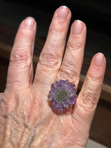 Anillo de plata amatista