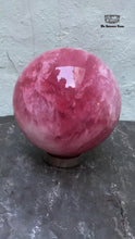 Vídeo cargado y mostrado en la Galería, Esfera de cuarzo rosa de Madagascar
