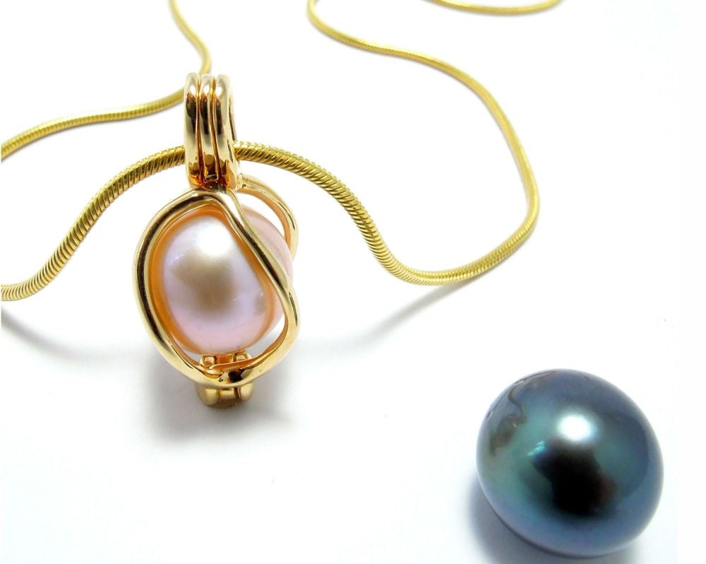 Colgante intercambiable pequeño (2 x 1 cm.) - Oro 14ct. (cadena no incluida)