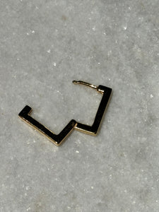 Boucles carrées argent doré 925