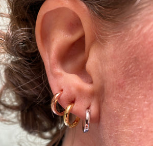 Boucles d'oreilles 12 mm en argent plaqué rose