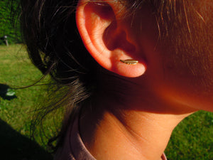 #PIXIE - Boucles d'oreilles "plume" ROSEPLATED