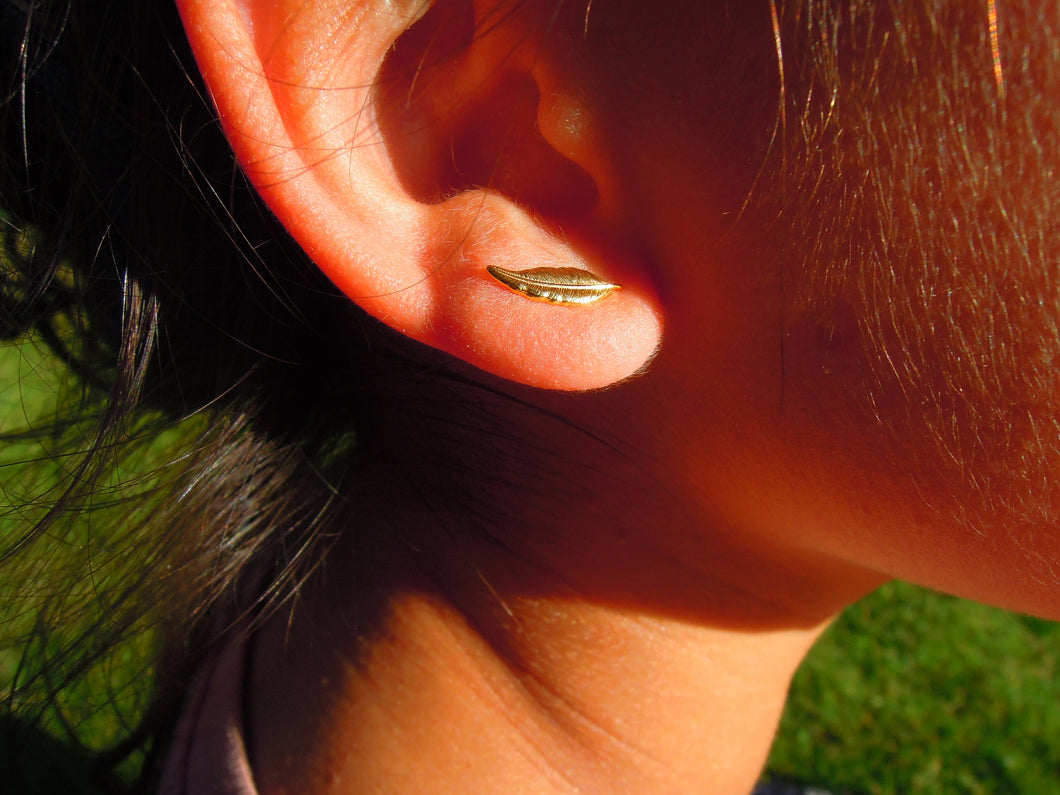 #PIXIE - Boucles d'oreilles 'plume' GOLDPLATED