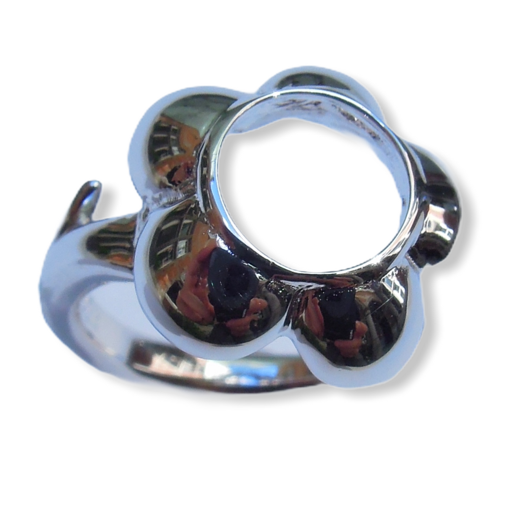 Ring/Bague/Anillo - CR08 'bloem' (voor 8 mm. kralen)
