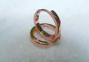 Zilveren lussen 'Pinkplated' 12mm. oorbellen