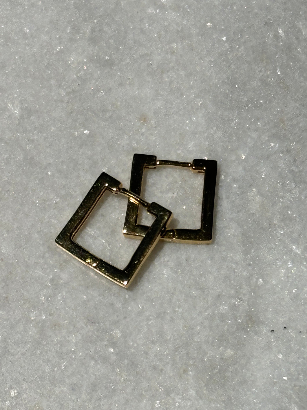 方形环形镀金银饰 925