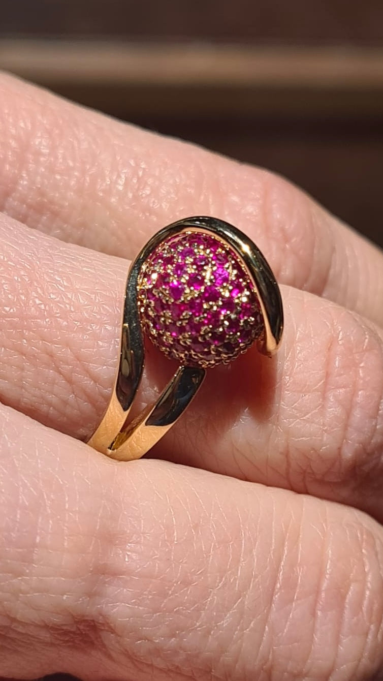 Ruby/Rubis/Rubí pavé 14kt. gold